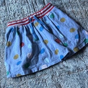 Mini Boden Blue Polka Dot Skirt with Red Stripe